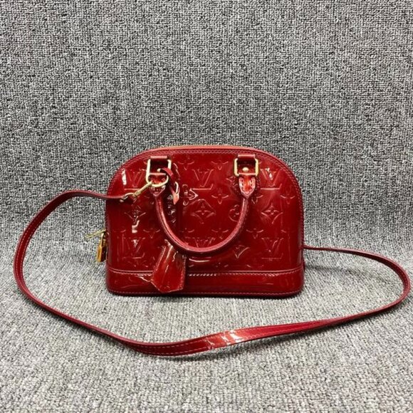 Louis Vuitton Handbags - 100% Authentic Louis Vuitton Alma BB Red Monogram Patent Leather Satchel